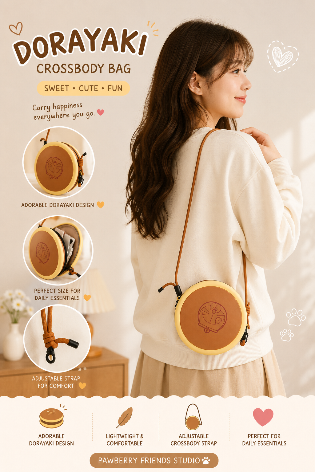 Dorayaki Crossbody Bag